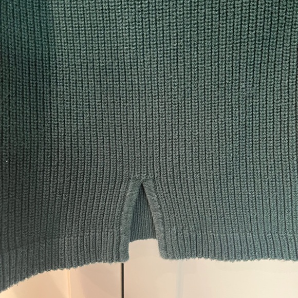 CAbi Cotton Cowl Neck Ruched Pullover Sweater Green S - Picture 8 of 11